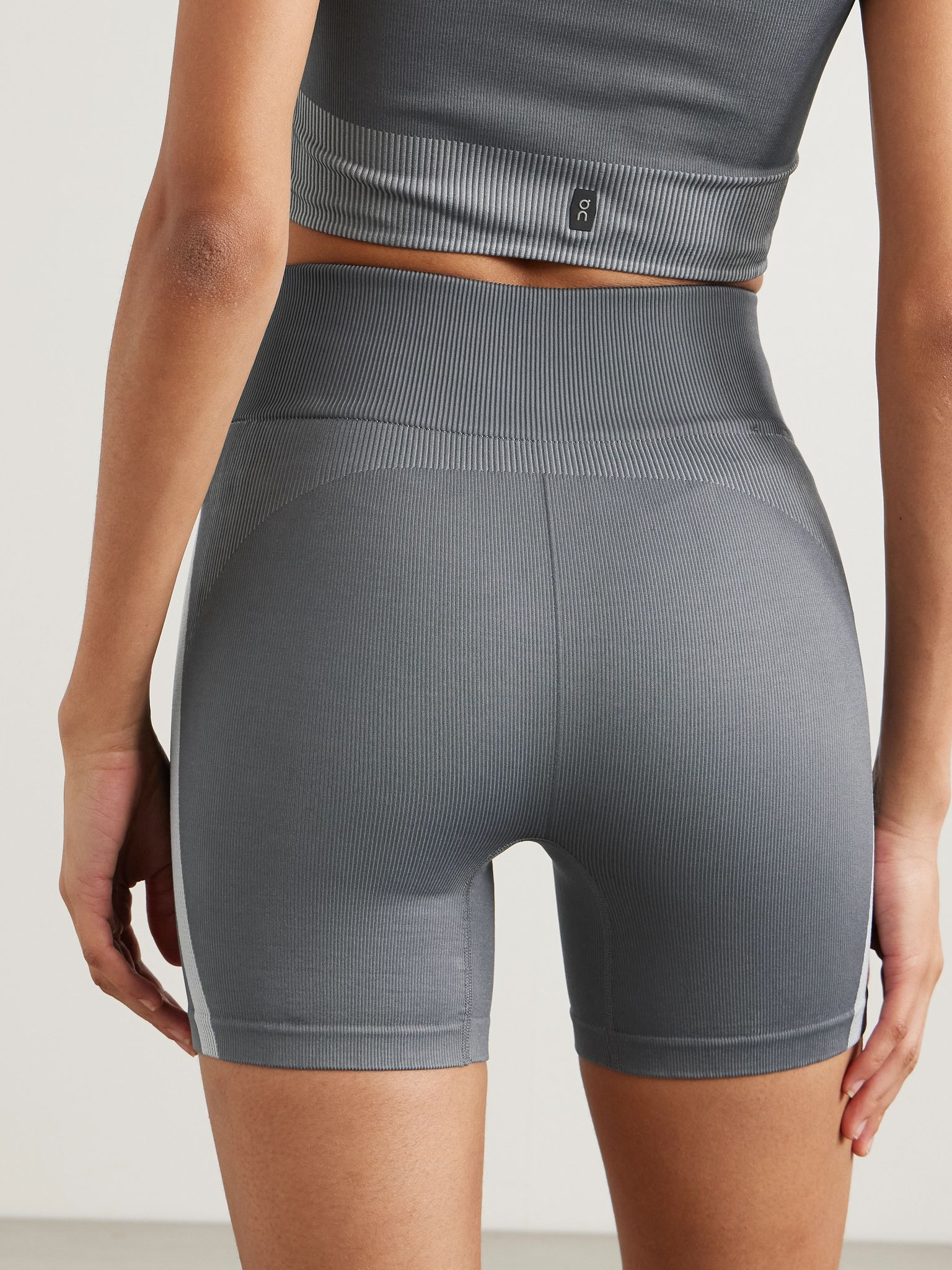Studio ribbed stretch recycled shorts Gray - 3