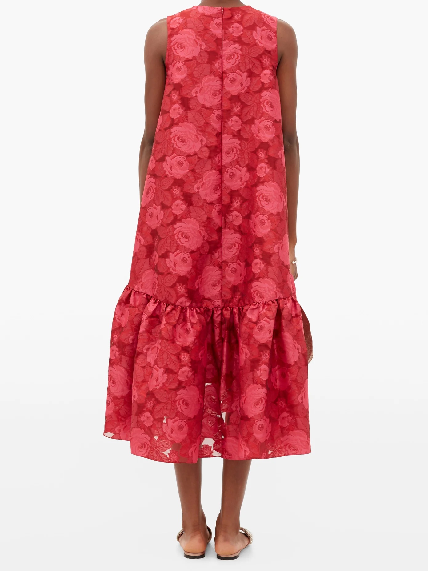 Winsloe drop-hem floral-jacquard organza dress - 5