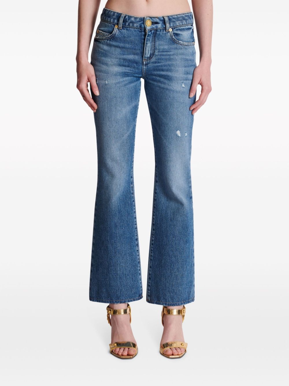 mid-rise flared jeans - 4