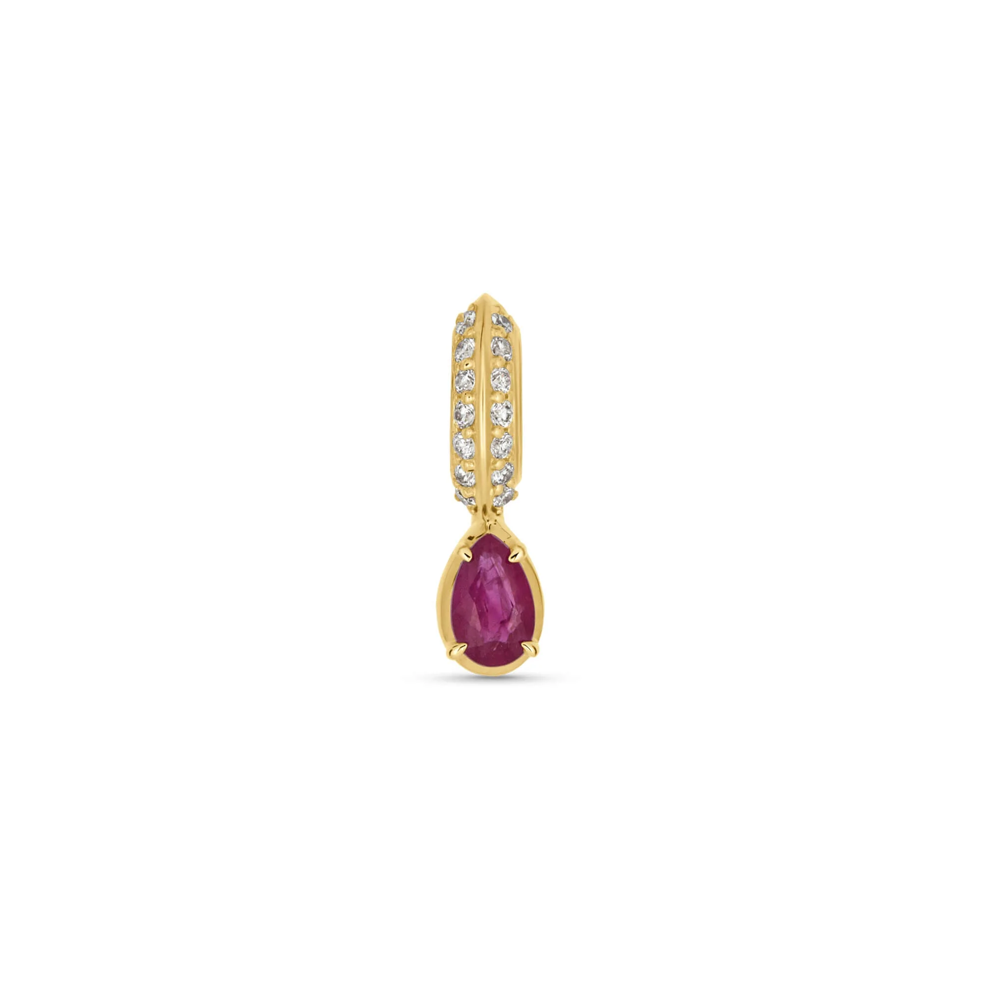 Cluny Ruby Teardrop Pave Charm - 1