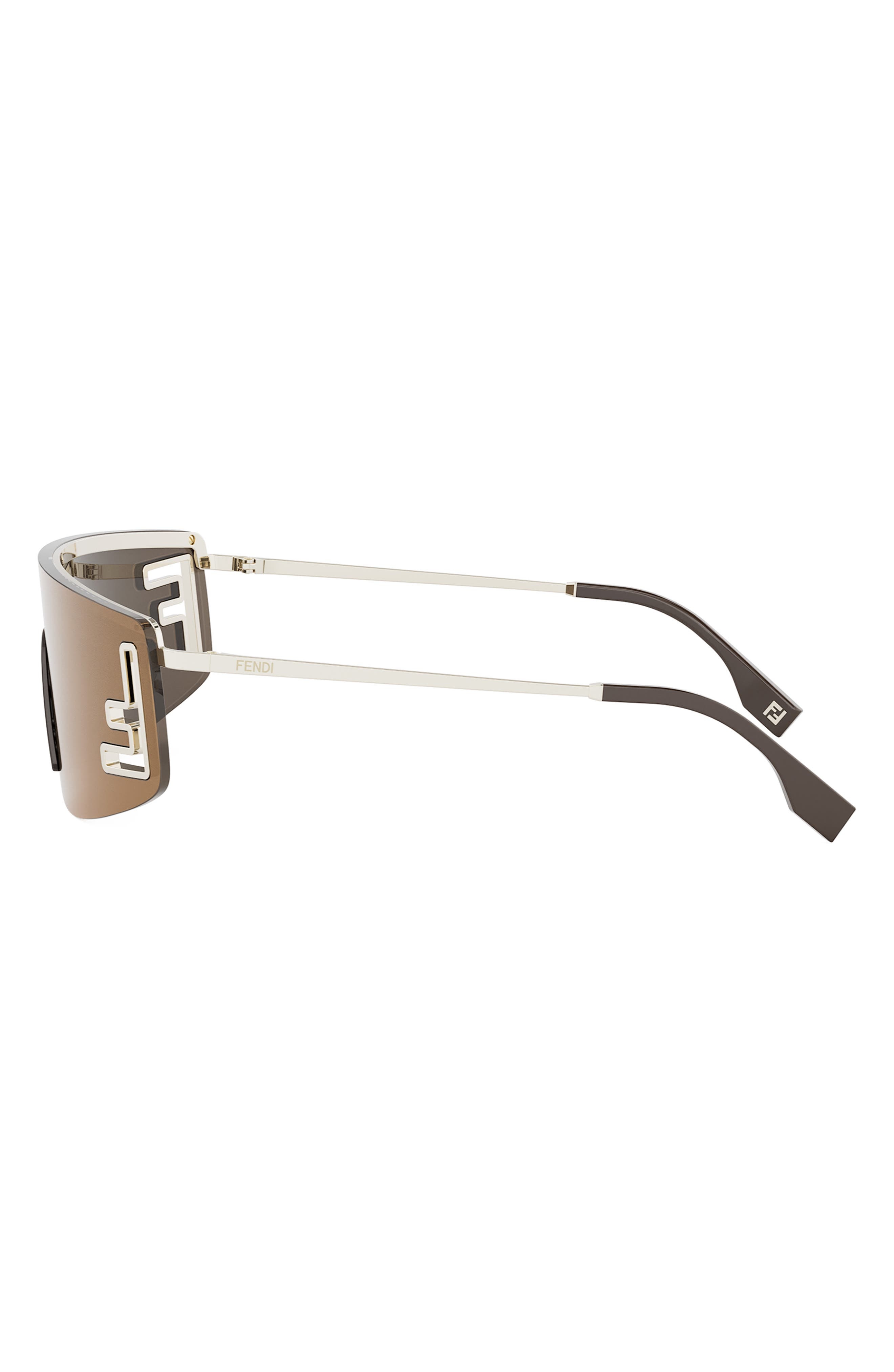 Fendi Sport Rectangular Sunglasses in Gold /Brown Mirror at Nordstrom - 4