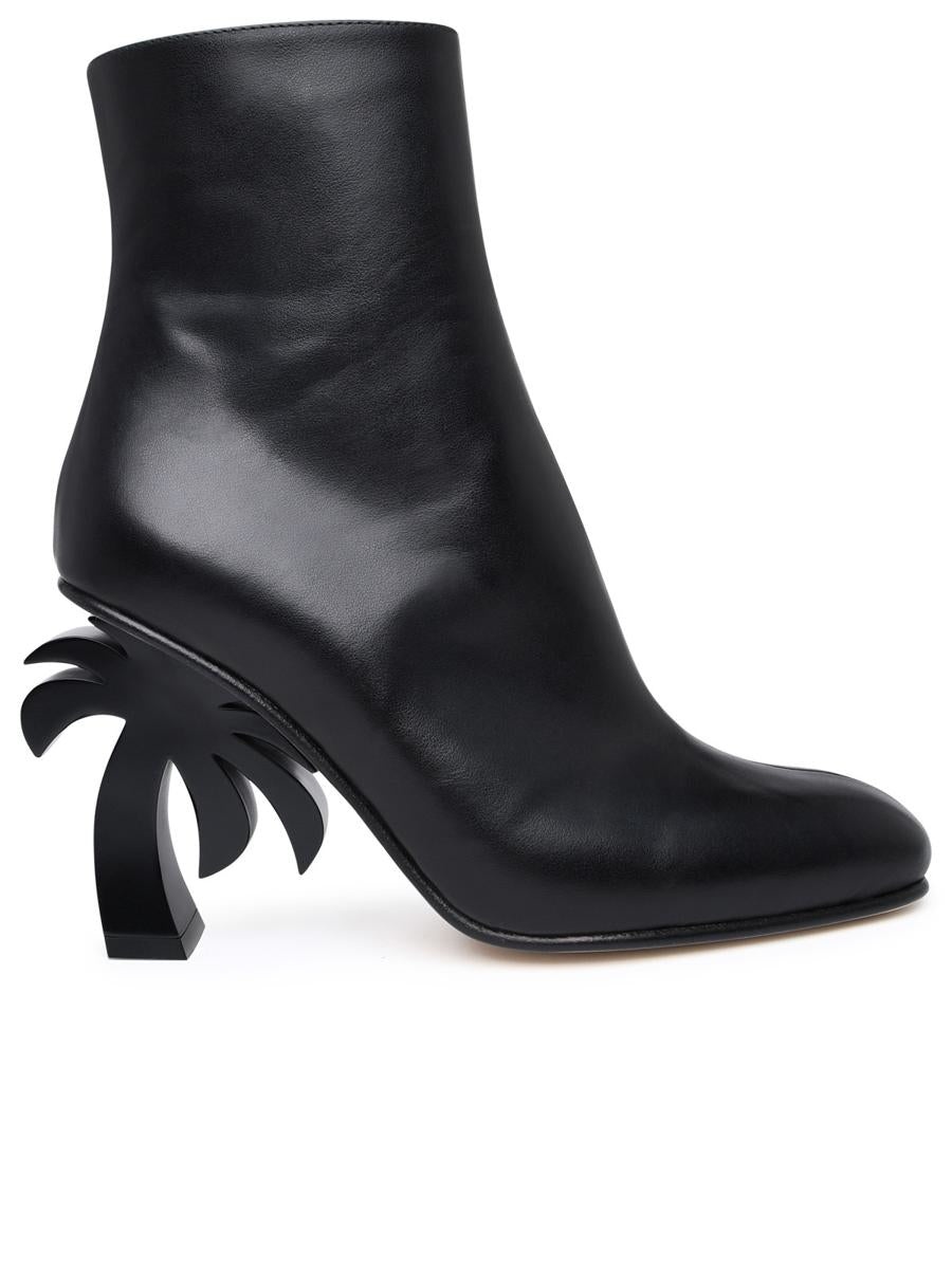 ロングブーツ PALM ANGELS Black Leather Ankle Boots Leather combat boots in black - Palm Angels | Mytheresa