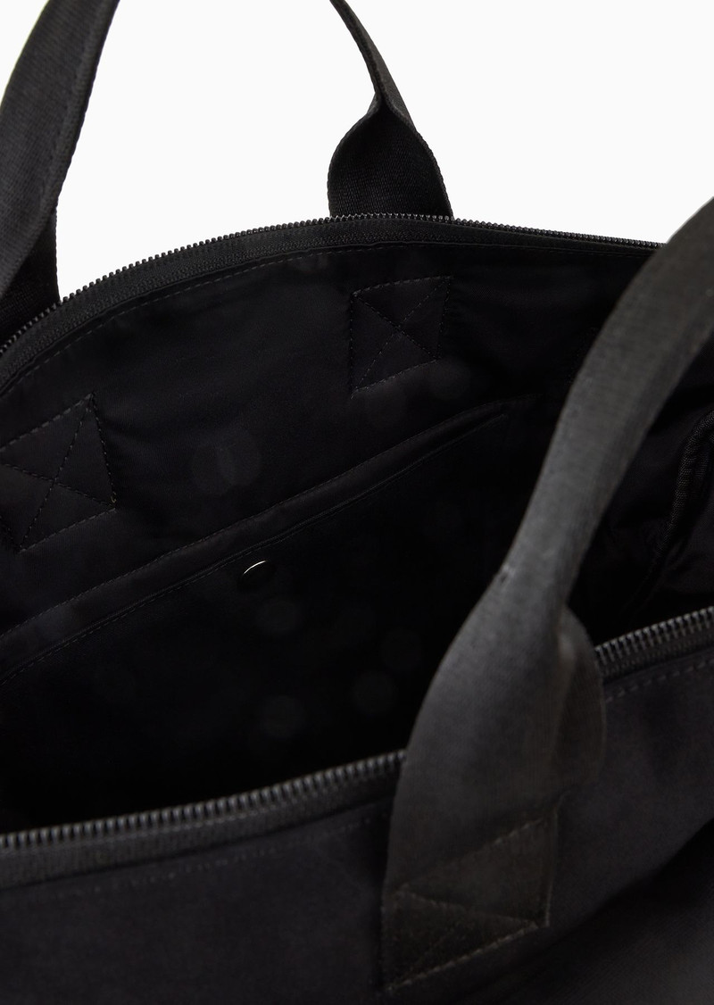 Emporio Armani Sustainability Values Capsule Collection organic canvas drawstring tote bag 4