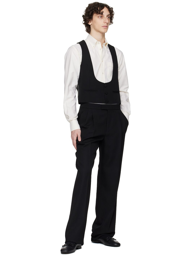 Valentino Black Wool Grain de Poudre Slim Fit Vest outlook