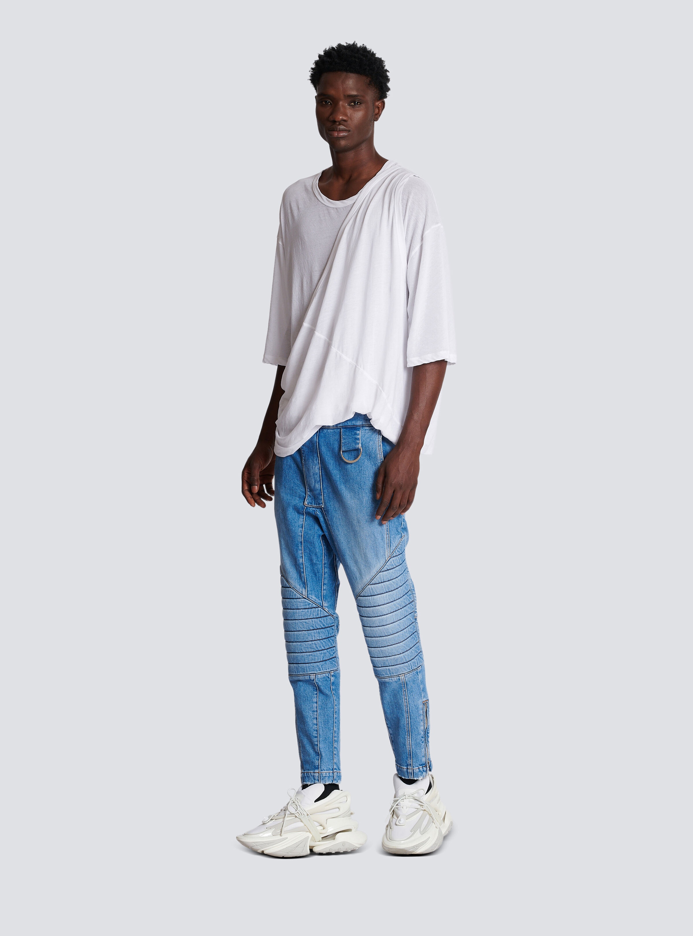 Ribbed cotton slim-fit jeans - 2