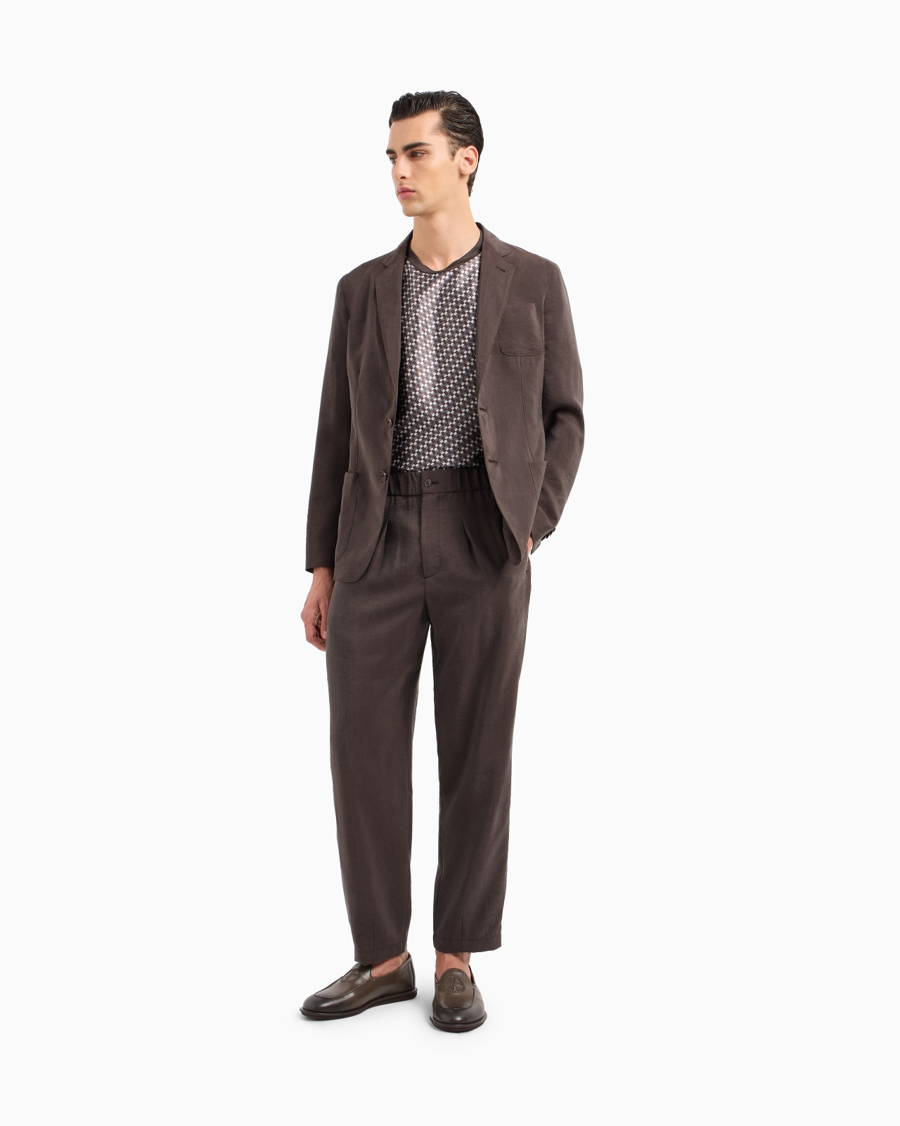 Upton line single-breasted jacket in a washed silk blend - 2