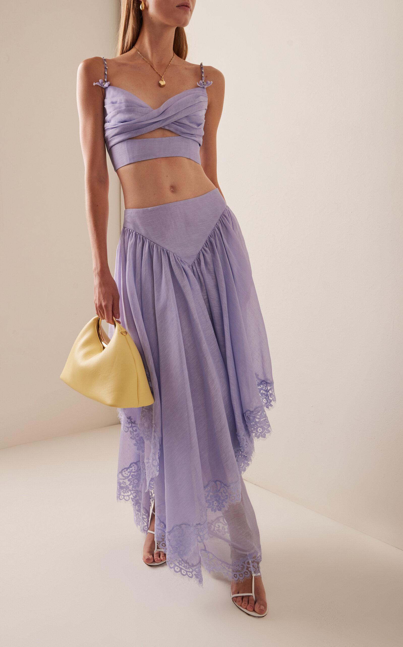 Zimmermann CRUSH LACE TRIM SKIRT - 2042SR251JAC | REVERSIBLE