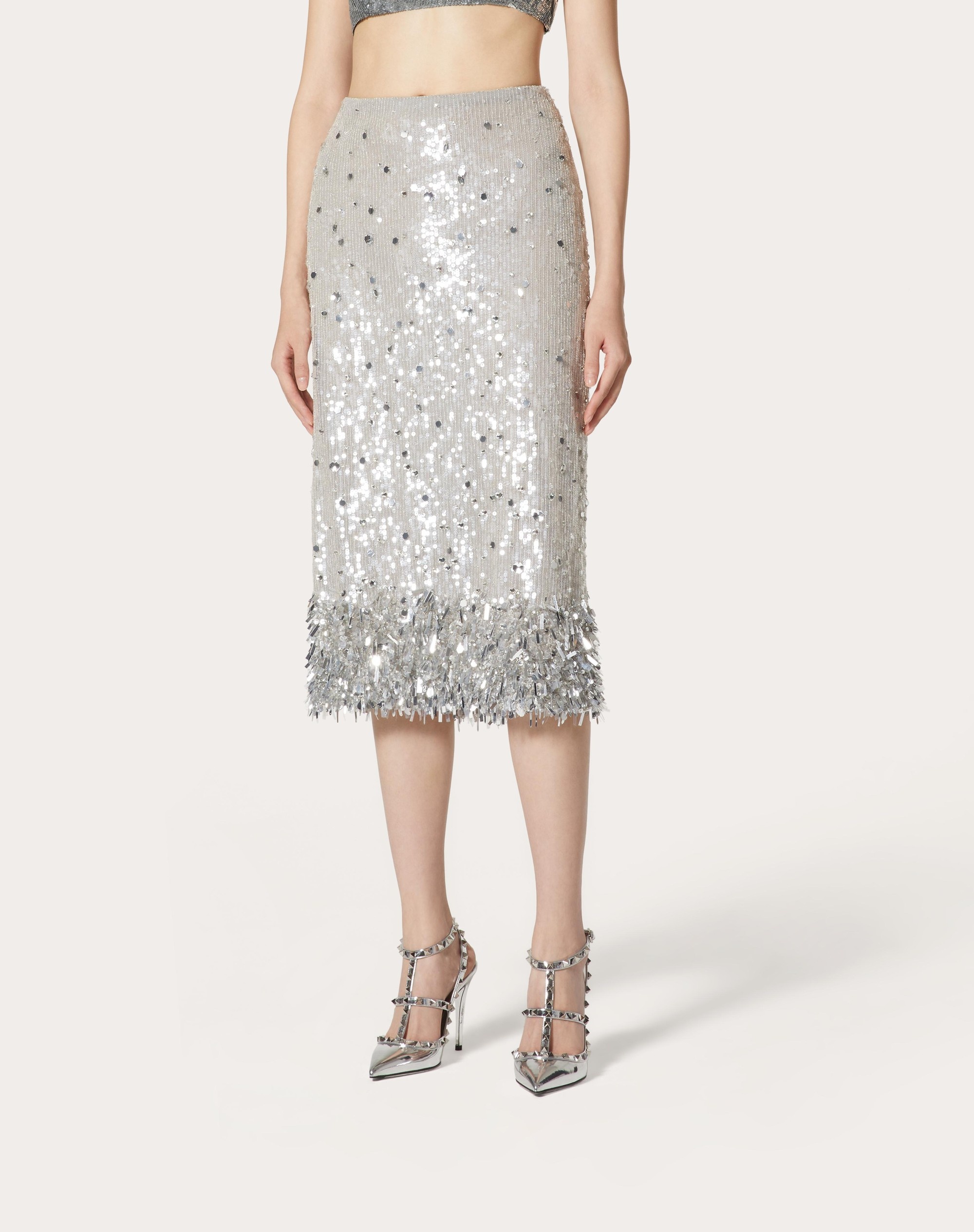 TULLE ILLUSIONE EMBROIDERED SKIRT - 3
