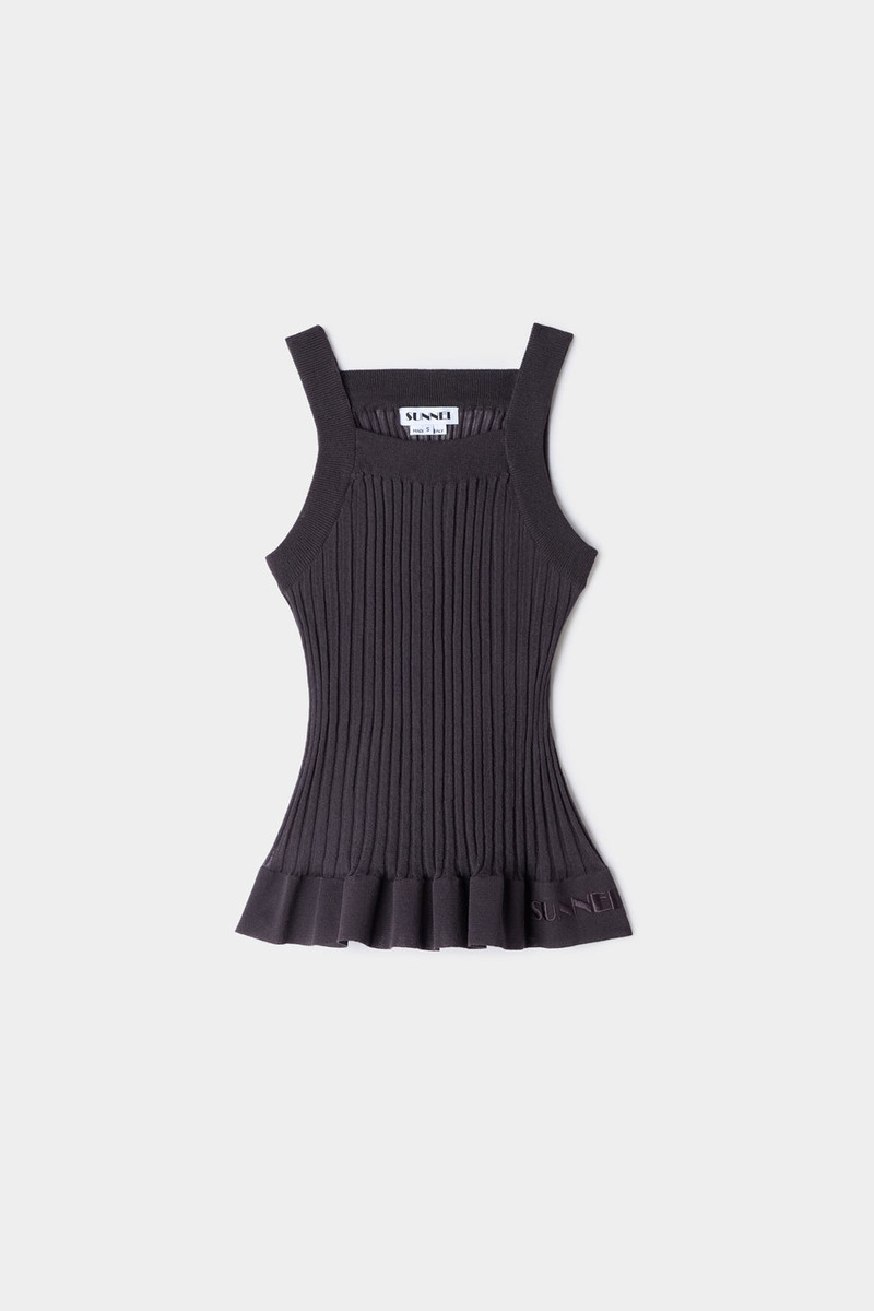 SUNNEI KNIT TANK TOP / charcoal grey outlook