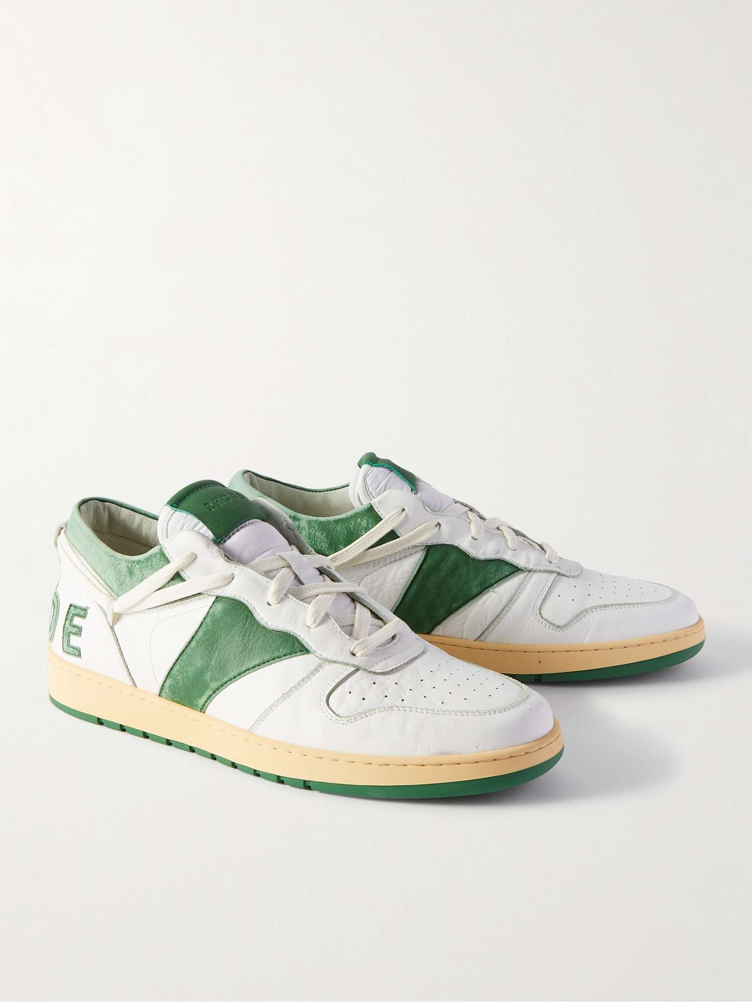 Rhecess Logo-Appliquéd Distressed Leather Sneakers - 4