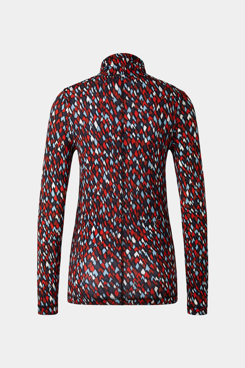 BOGNER Andriana Turtleneck top in Red/Light blue outlook