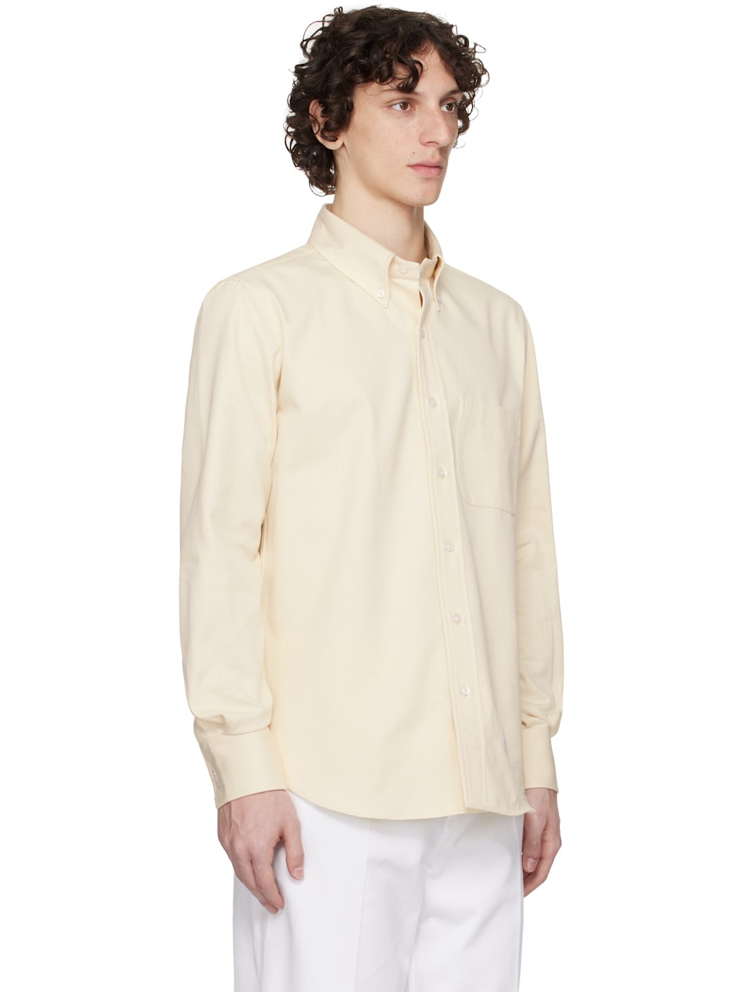 Beige Straight Fit Denim Shirt - 2