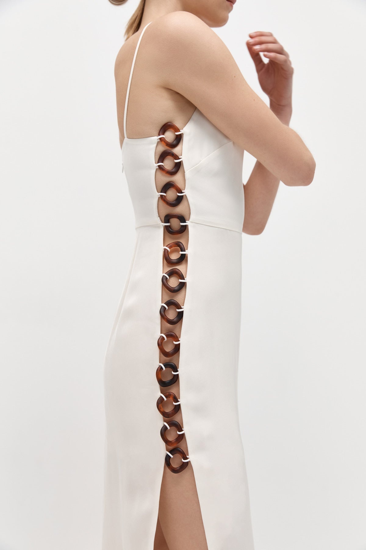 Link Detail Dress - Cool White - 2