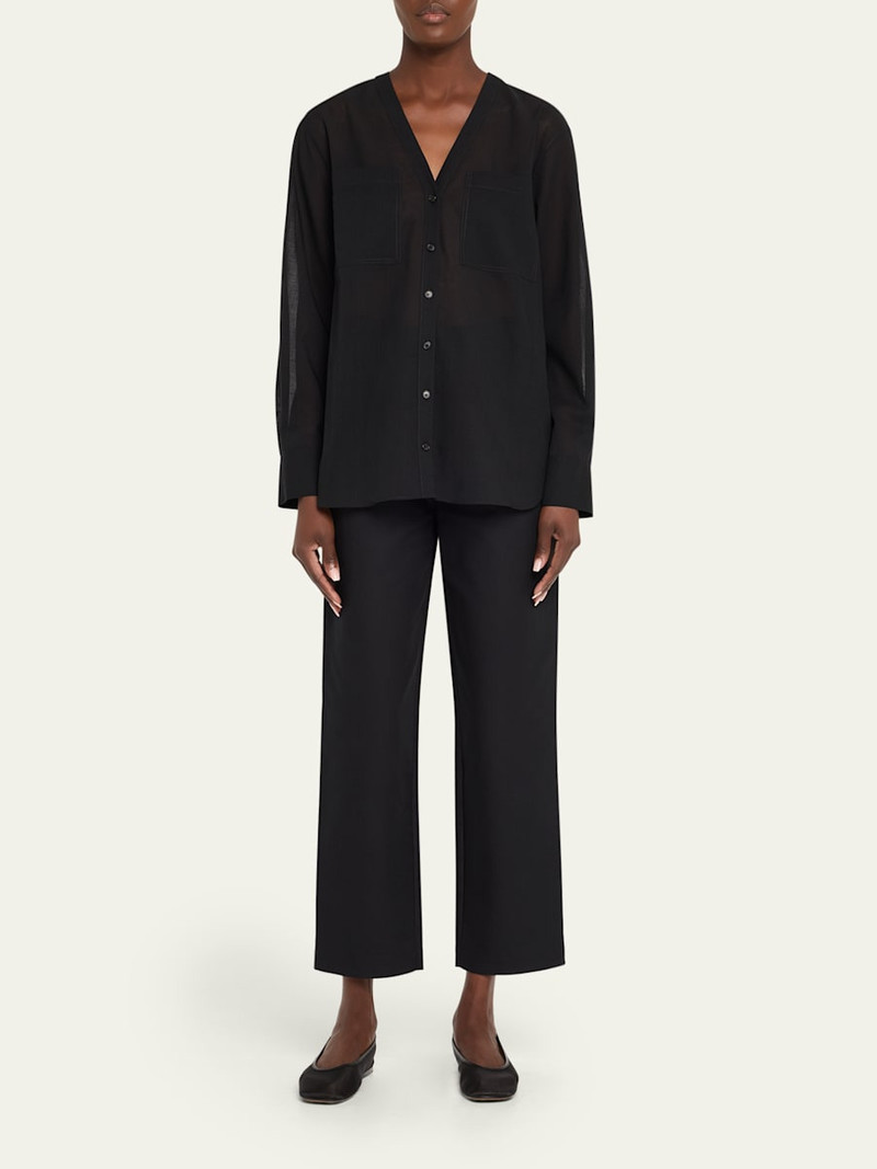 Theory Oversized Lightweight Button-Front Shirt outlook