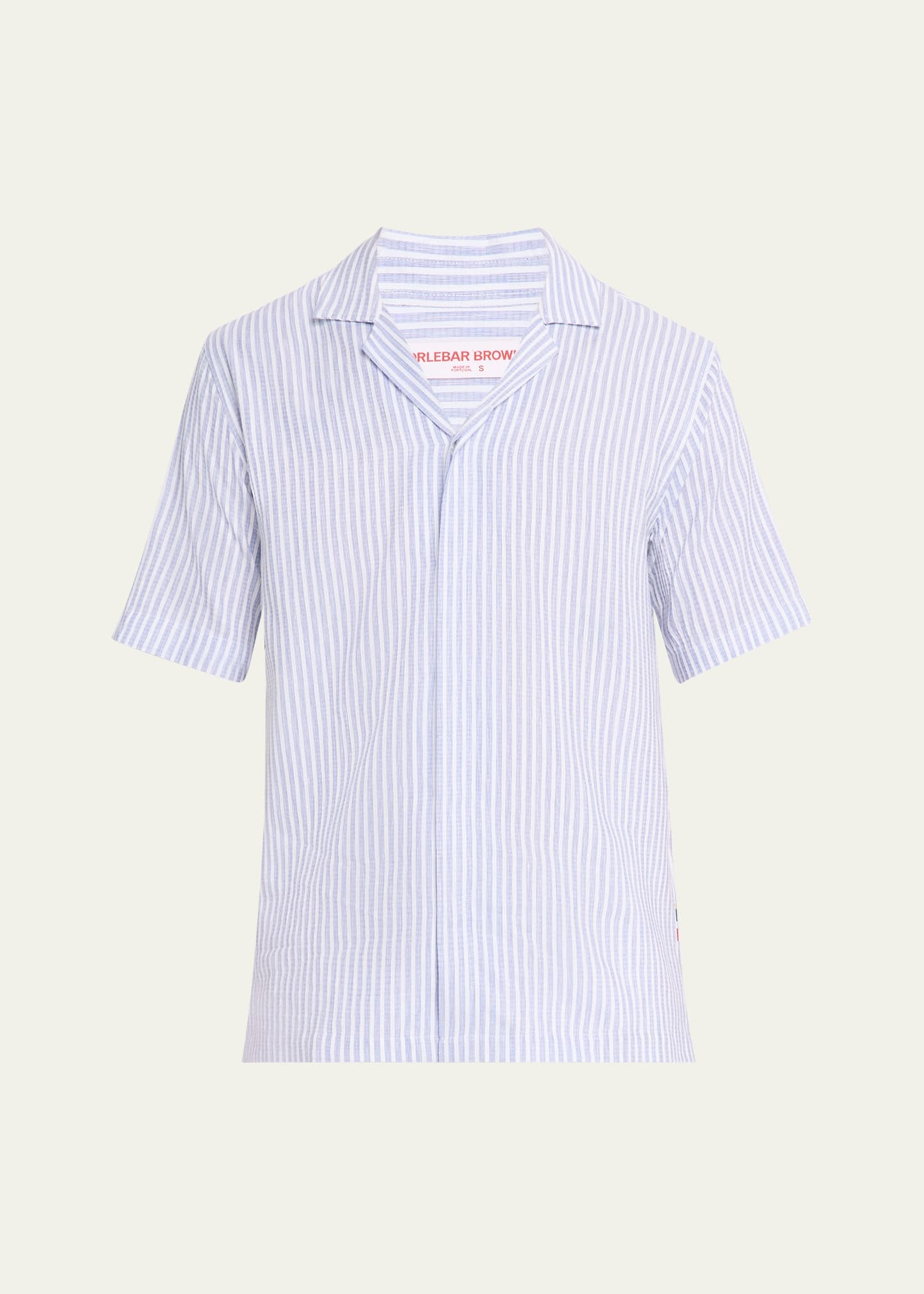Men's Maitan Relaxed-Fit Linen Beach Stripe Camp Shirt - 1