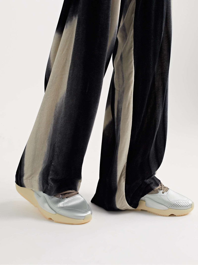 Y-3 Kaiwa Neoprene-Trimmed Full-Grain Leather Sneakers outlook