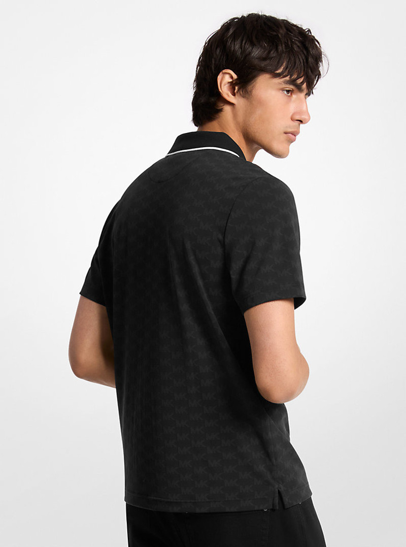 MICHAEL KORS Logo Jacquard Zip-Up Polo Shirt outlook
