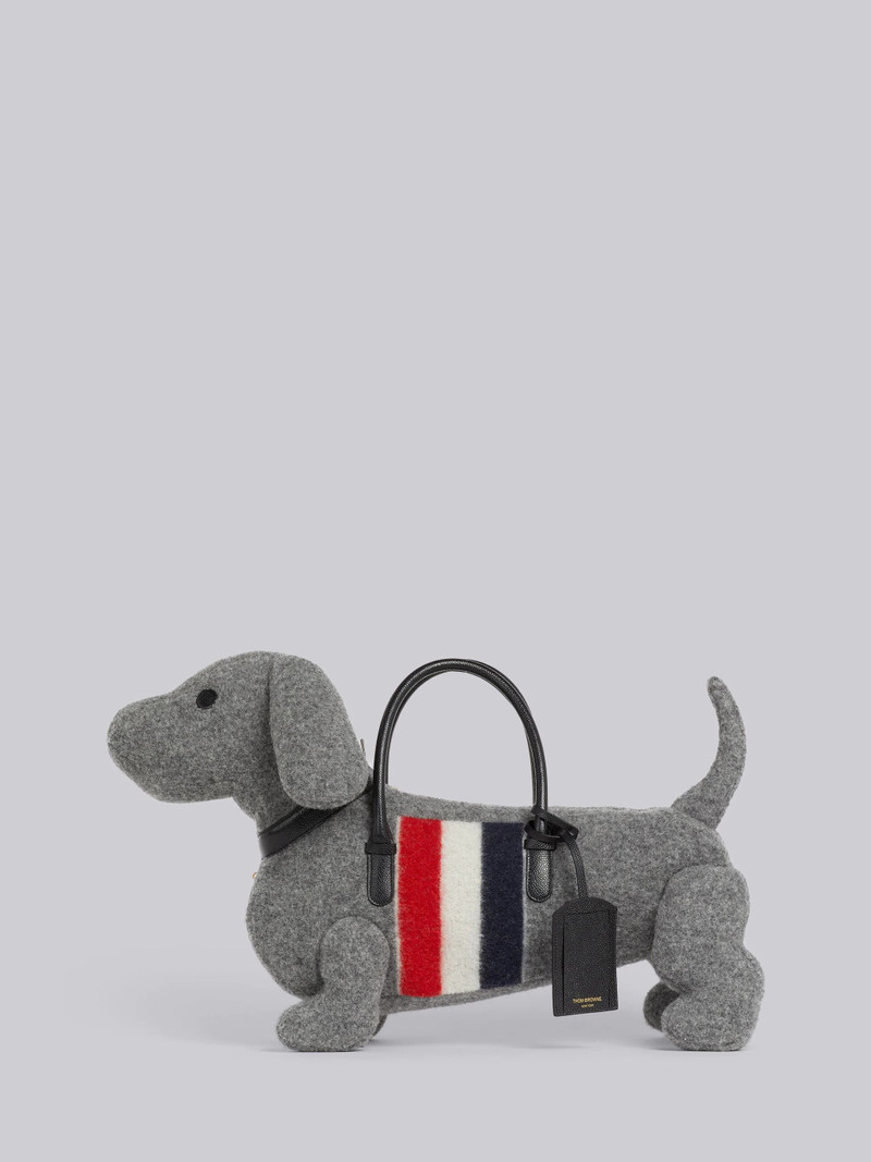 Medium Grey Boiled Wool Stripe Hector Bag 1