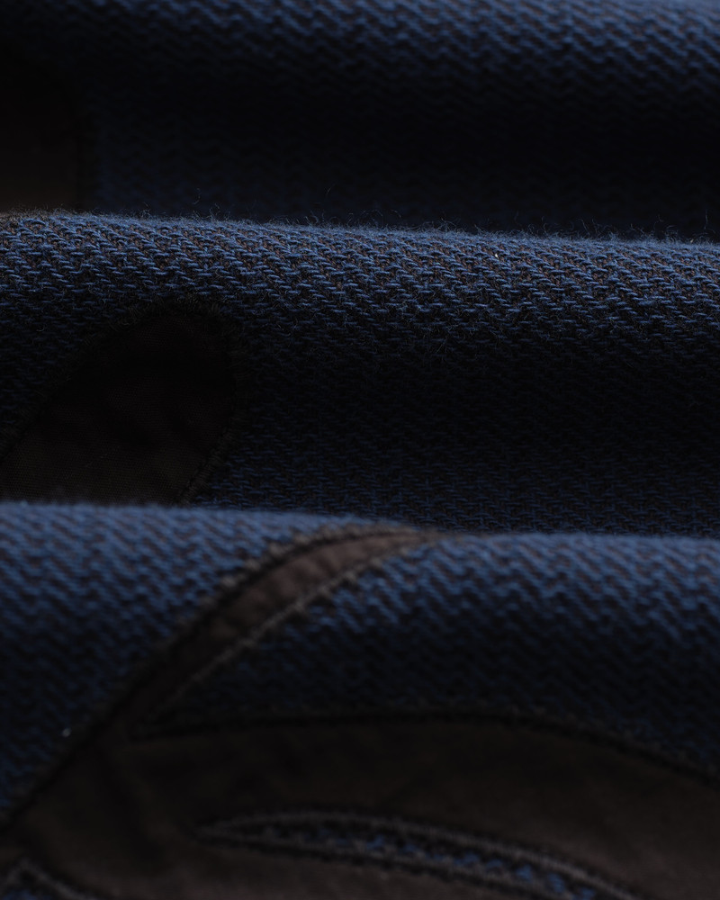 Halcomb - Navy Herringbone Cotton Applique Shirt 9