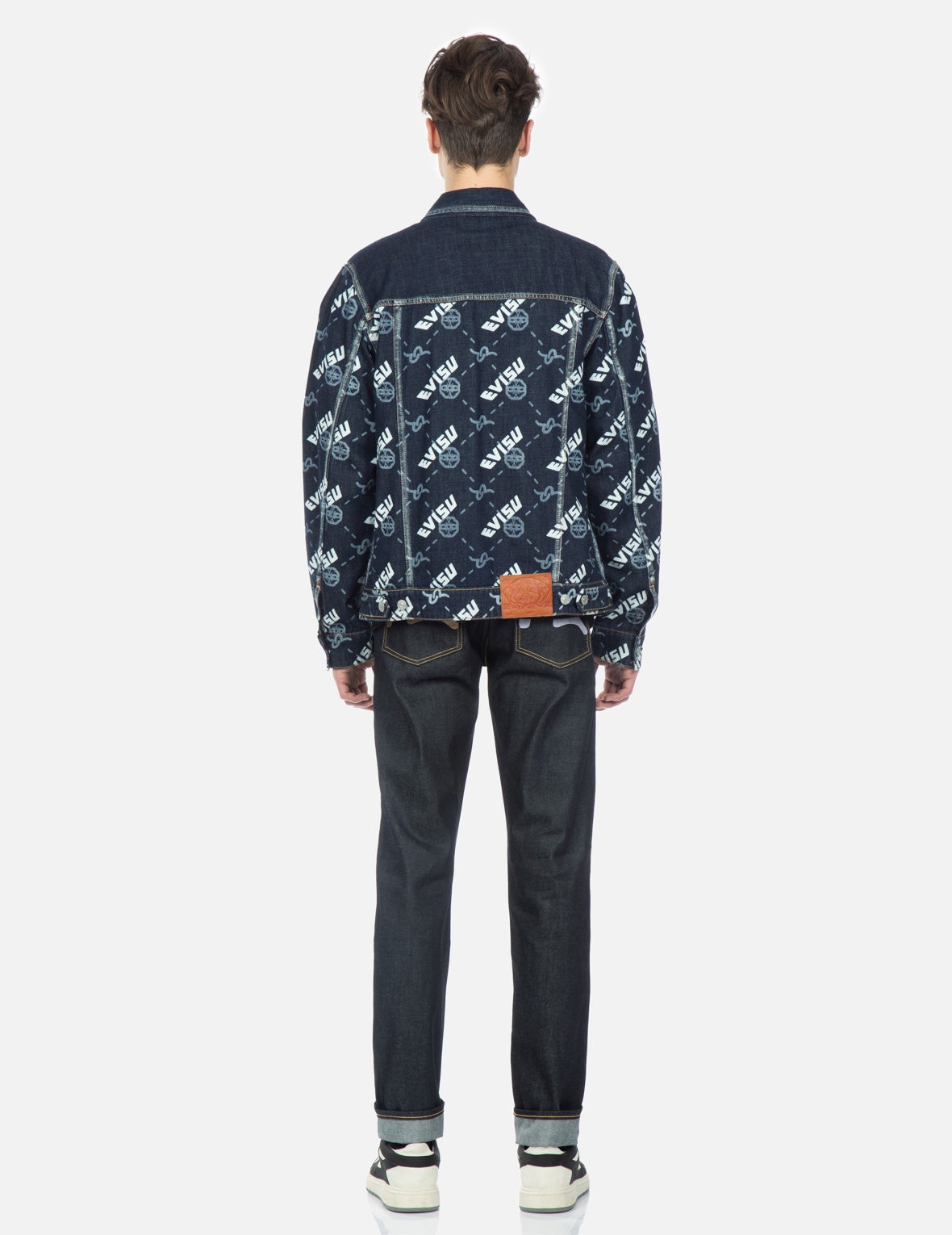 Monogram Embossed Seagull Print Carrot Fit Jeans #2017 - 5