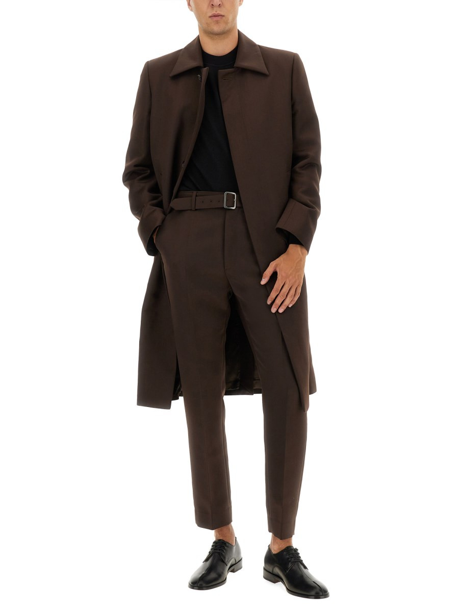 WOOL BLEND PANTS WITH BELT - 2