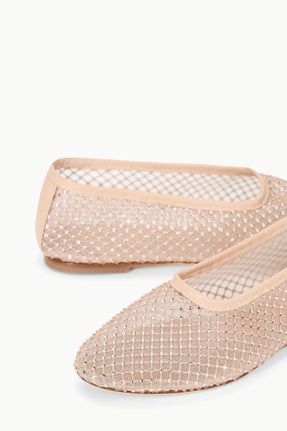 STAUD ALBA BALLET FLAT CHAMPAGNE CRYSTAL MESH - 6