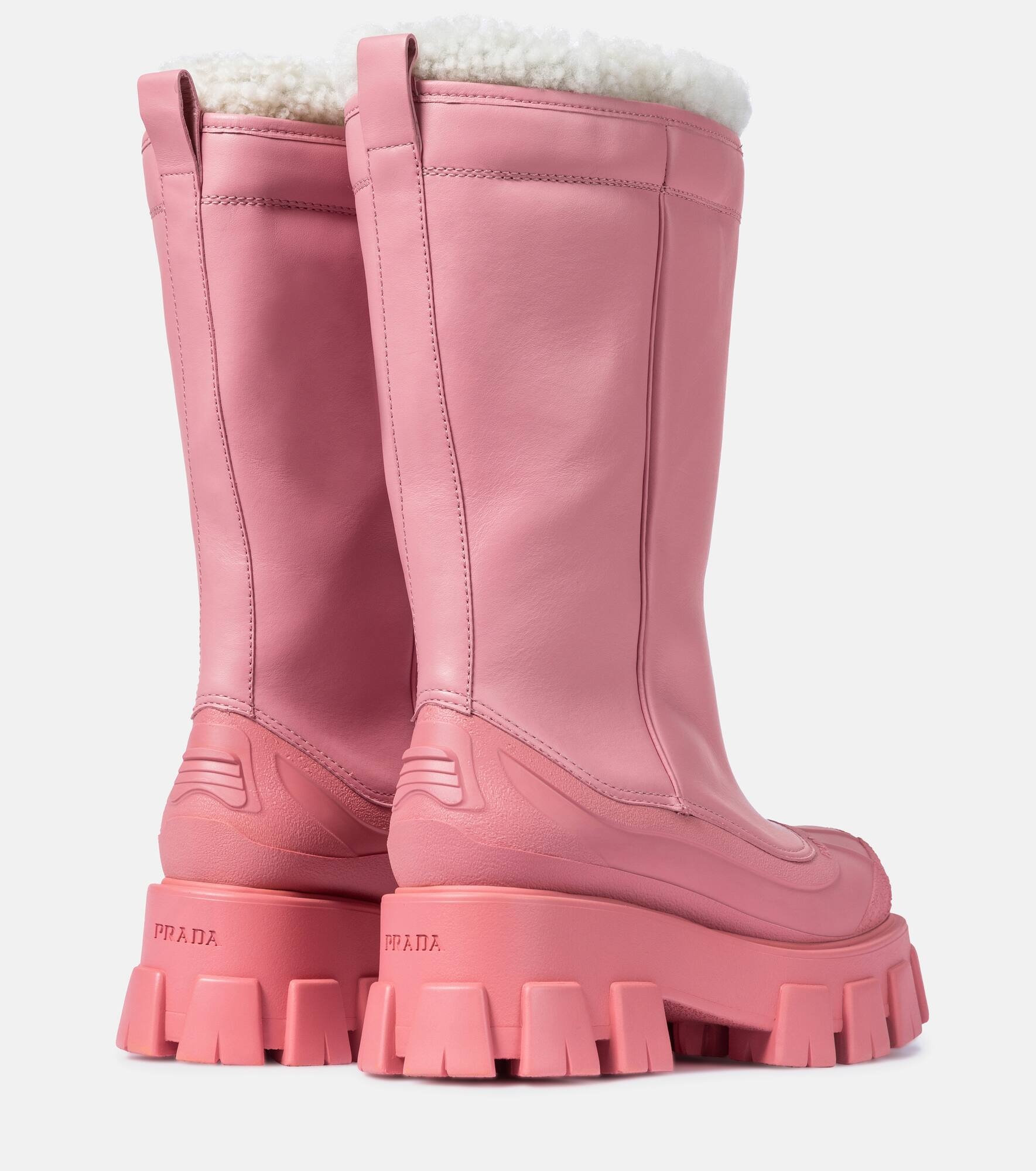 Monolith shearling-lined leather boots - 3