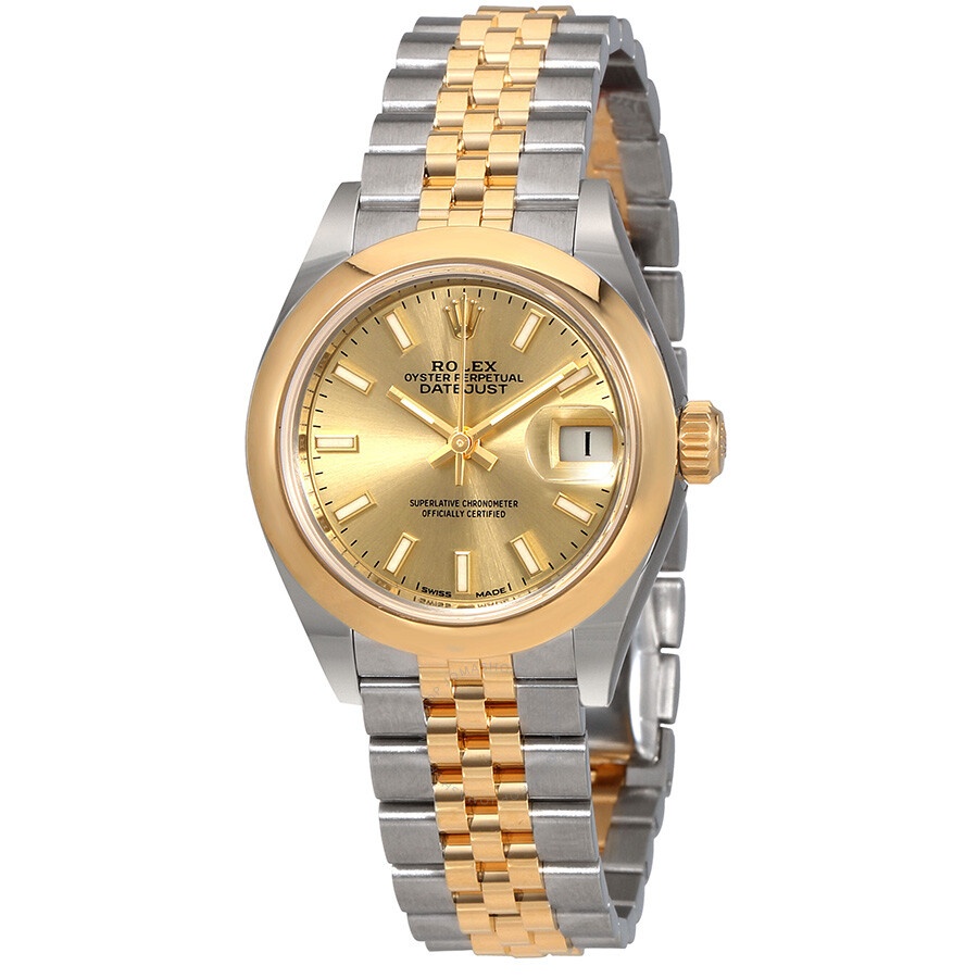 Rolex Lady Datejust 28 Champagne Dial Steel and 18kt Yellow Gold Jubilee Watch 279163CSJ - 1