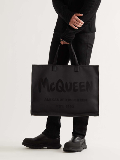 Alexander McQueen Logo-Print Canvas Tote Bag outlook