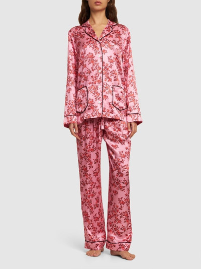 EMILIA WICKSTEAD Trina printed silk satin pajama shirt outlook