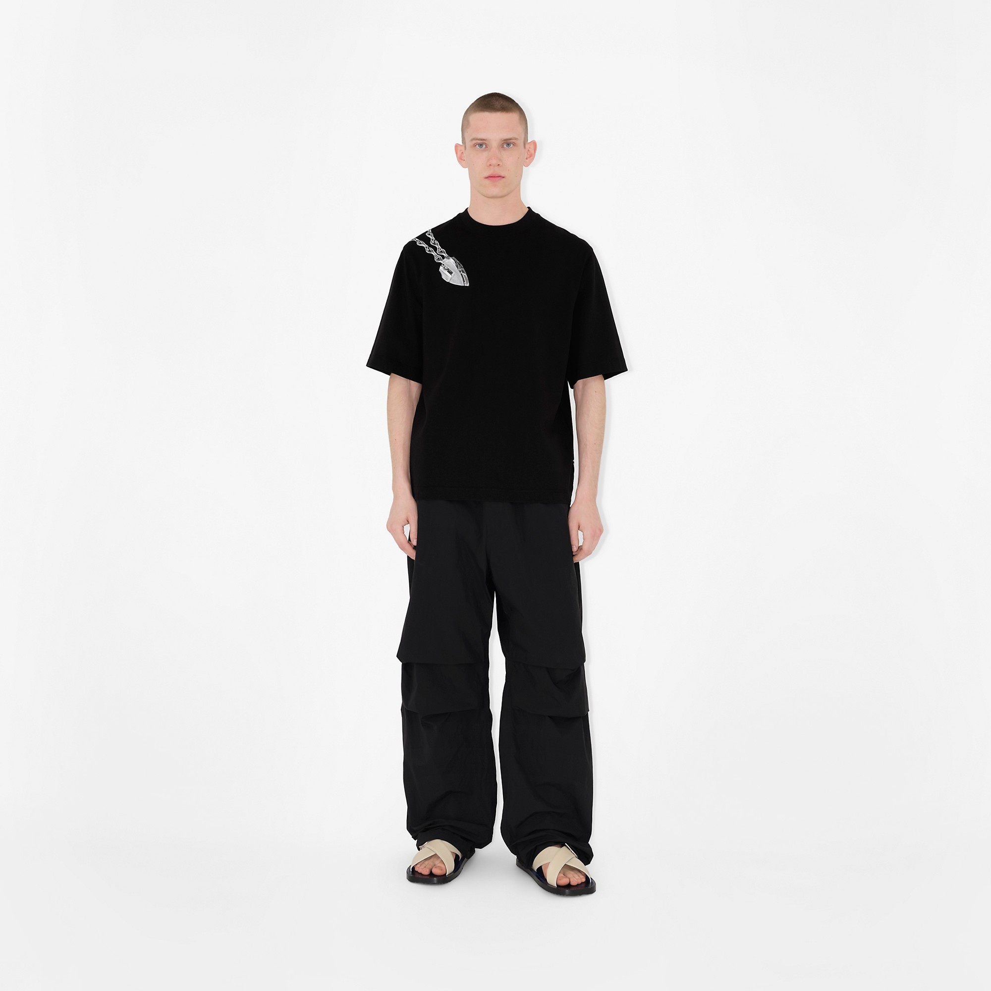 Leather Strip Shield Slides - 2
