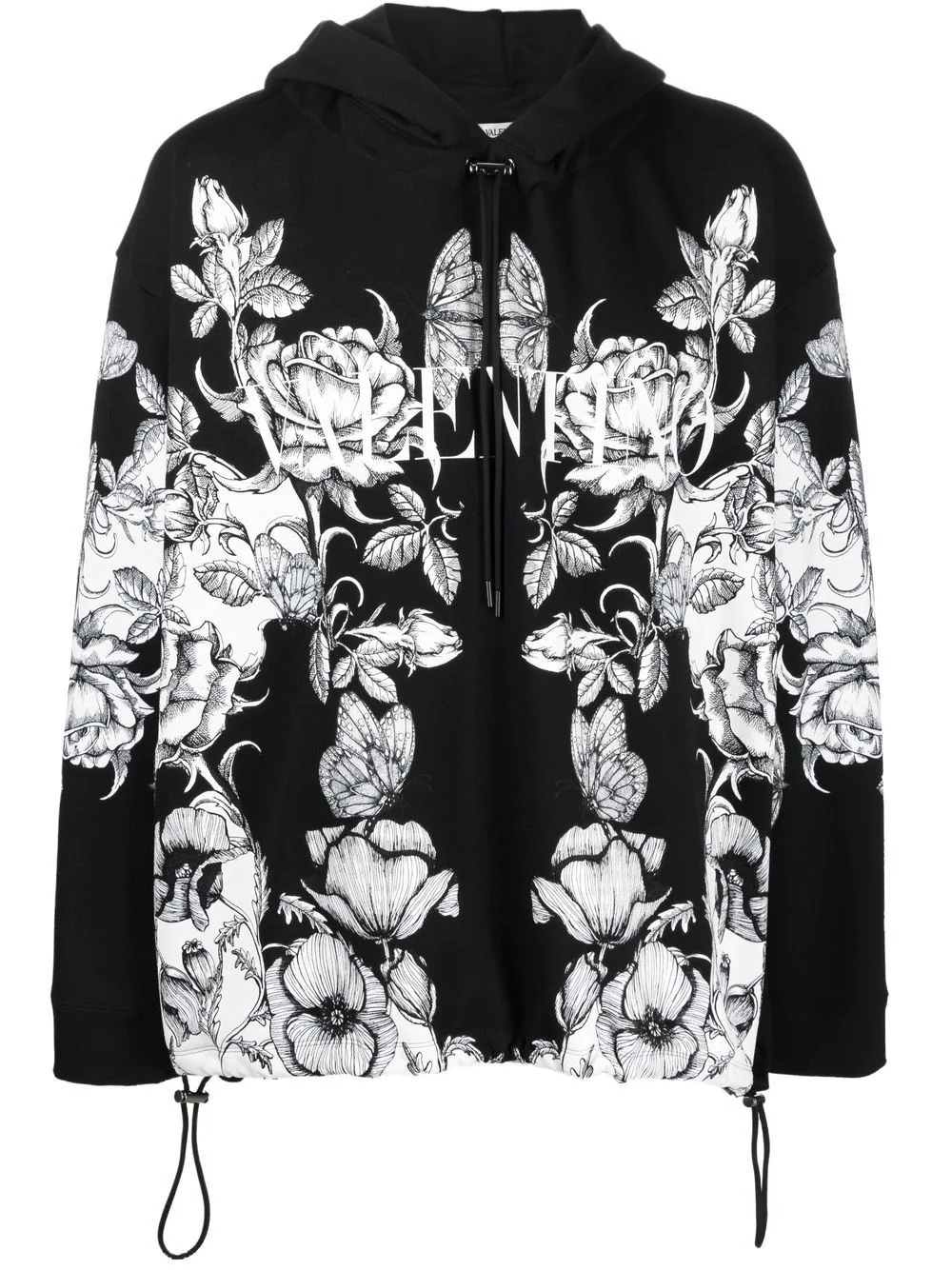 floral butterfly hooded jacket - 1