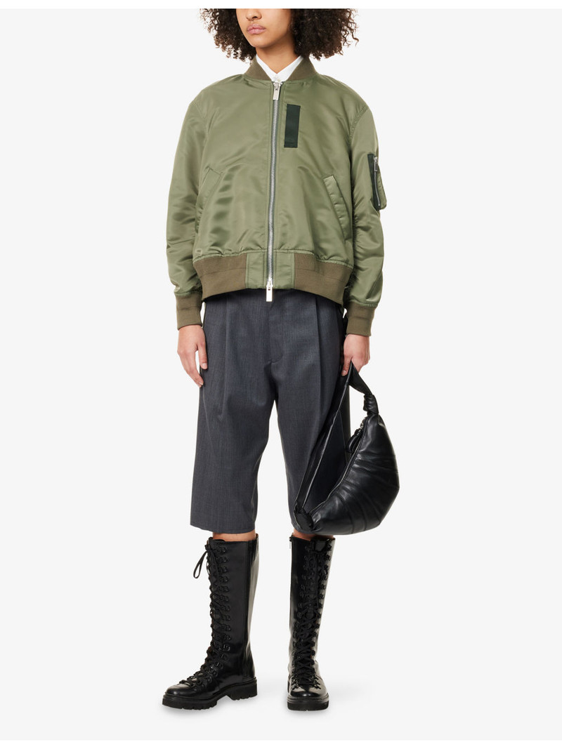 sacai Relaxed-Fit Ruched-Sleeves Shell Jacket outlook
