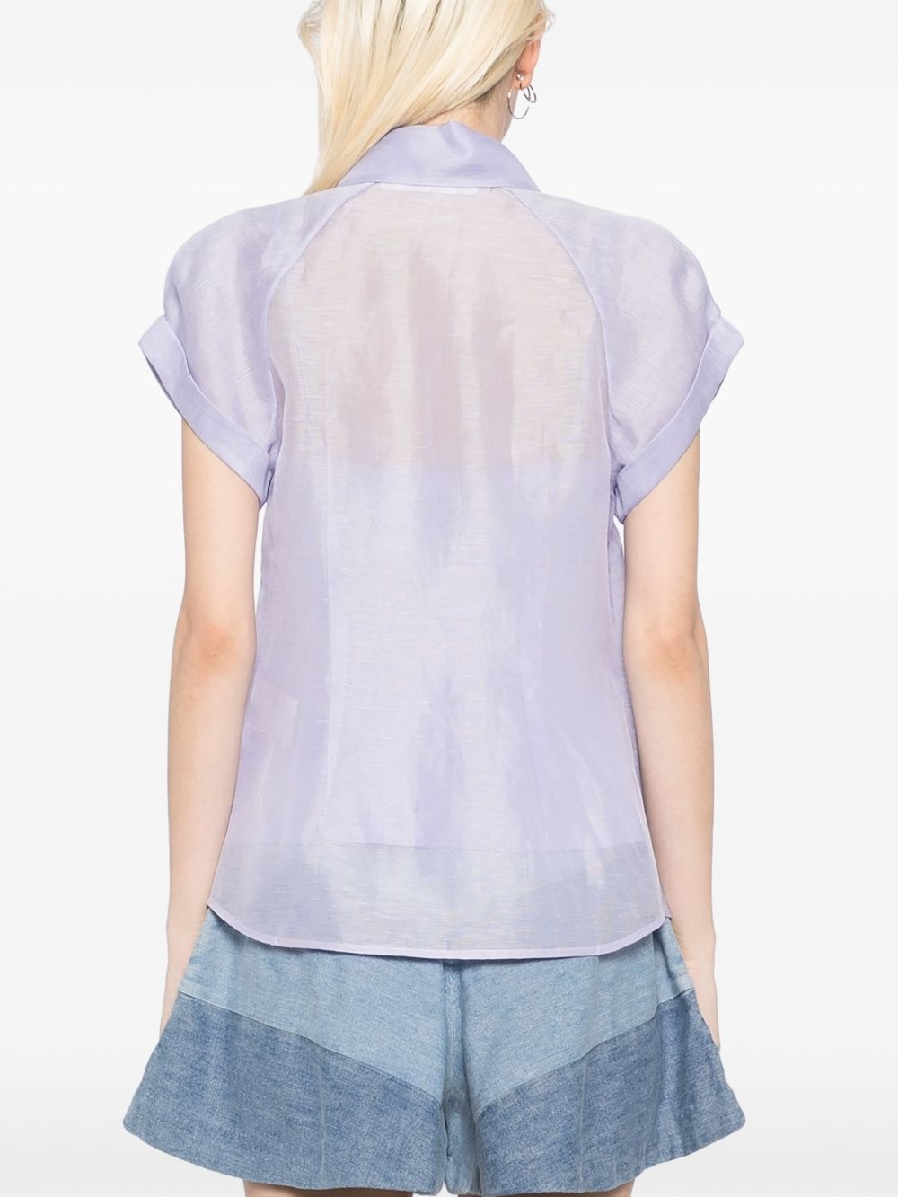 crush fitted blouse - 4