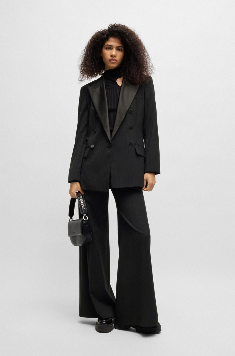 HUGO STRIPED OVERSIZE-FIT BLAZER WITH SATIN TRIMS outlook