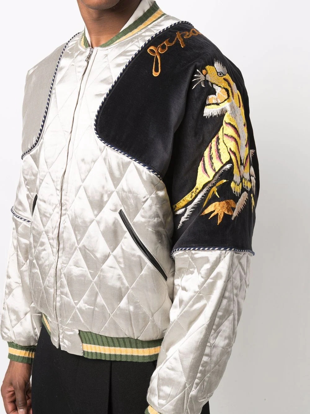 quilted patchwork bomber jacket - 5