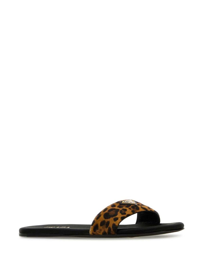 Prada animal-print leather sandals outlook