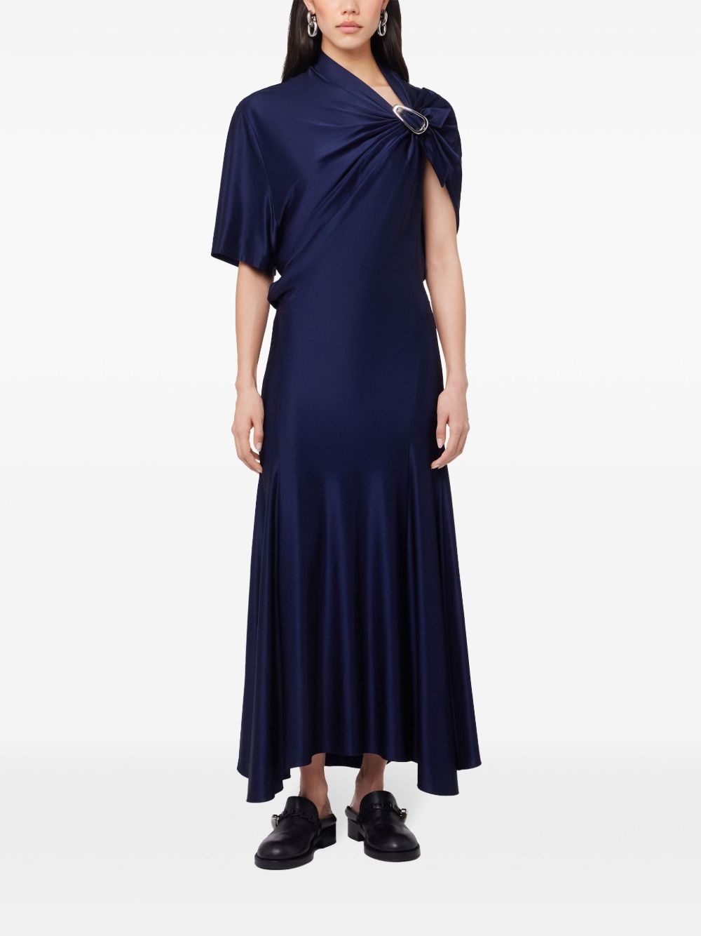 draped midi dress - 2