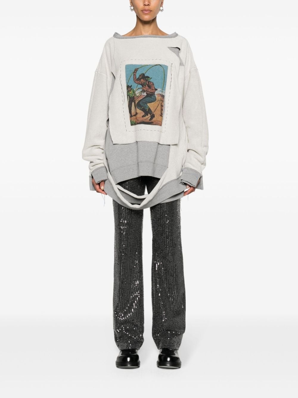 ripped inside-out sweatshirt - 3
