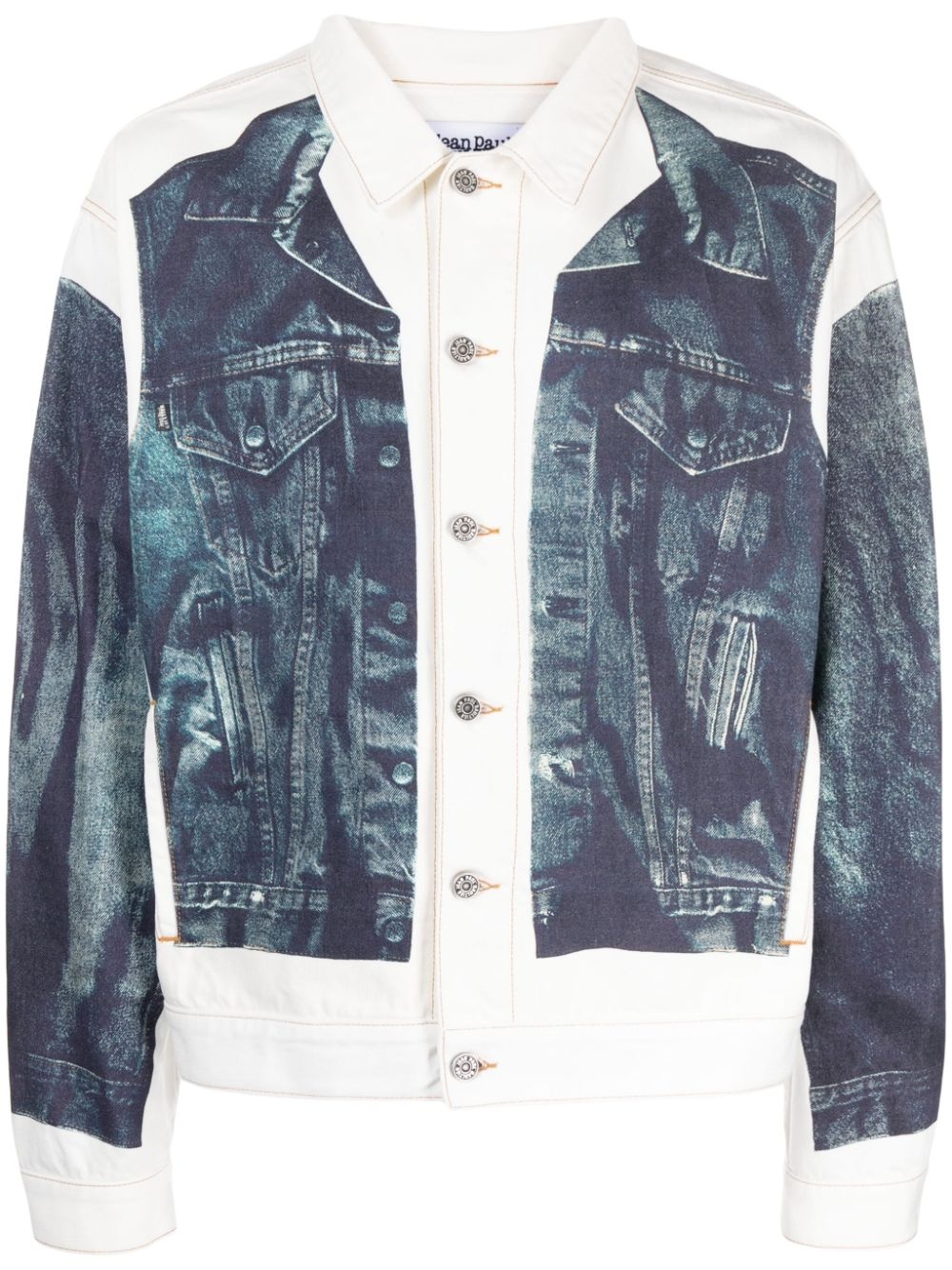 trompe l'oeil-print cotton jacket - 1