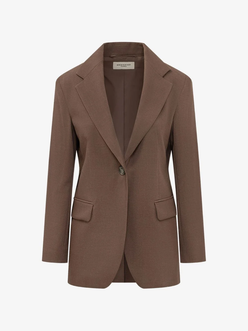 single-breasted woollen cloth blazer - cocoa - 1