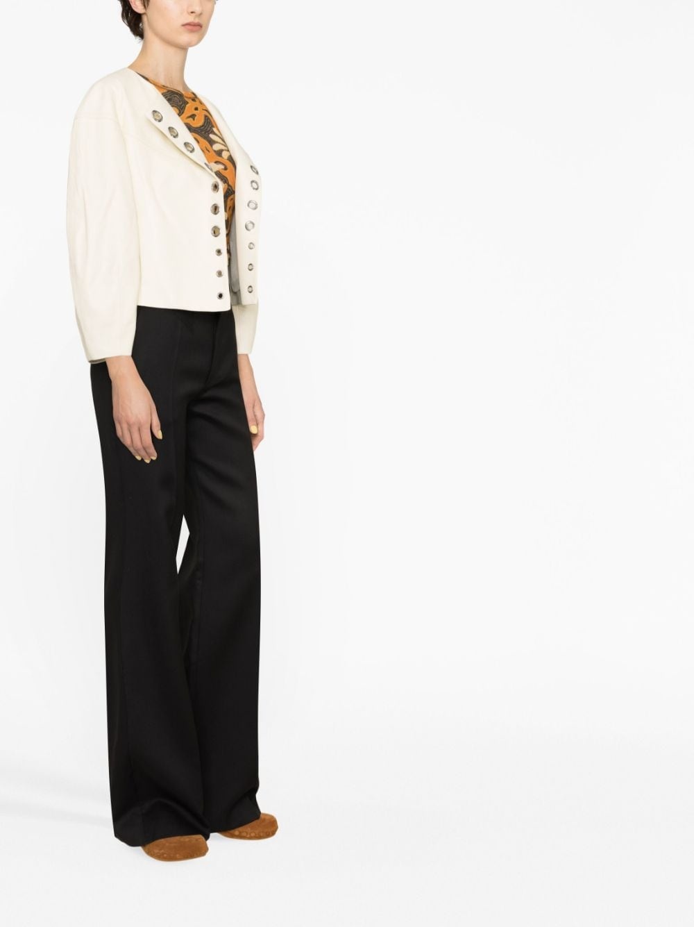 flared silk trousers - 3