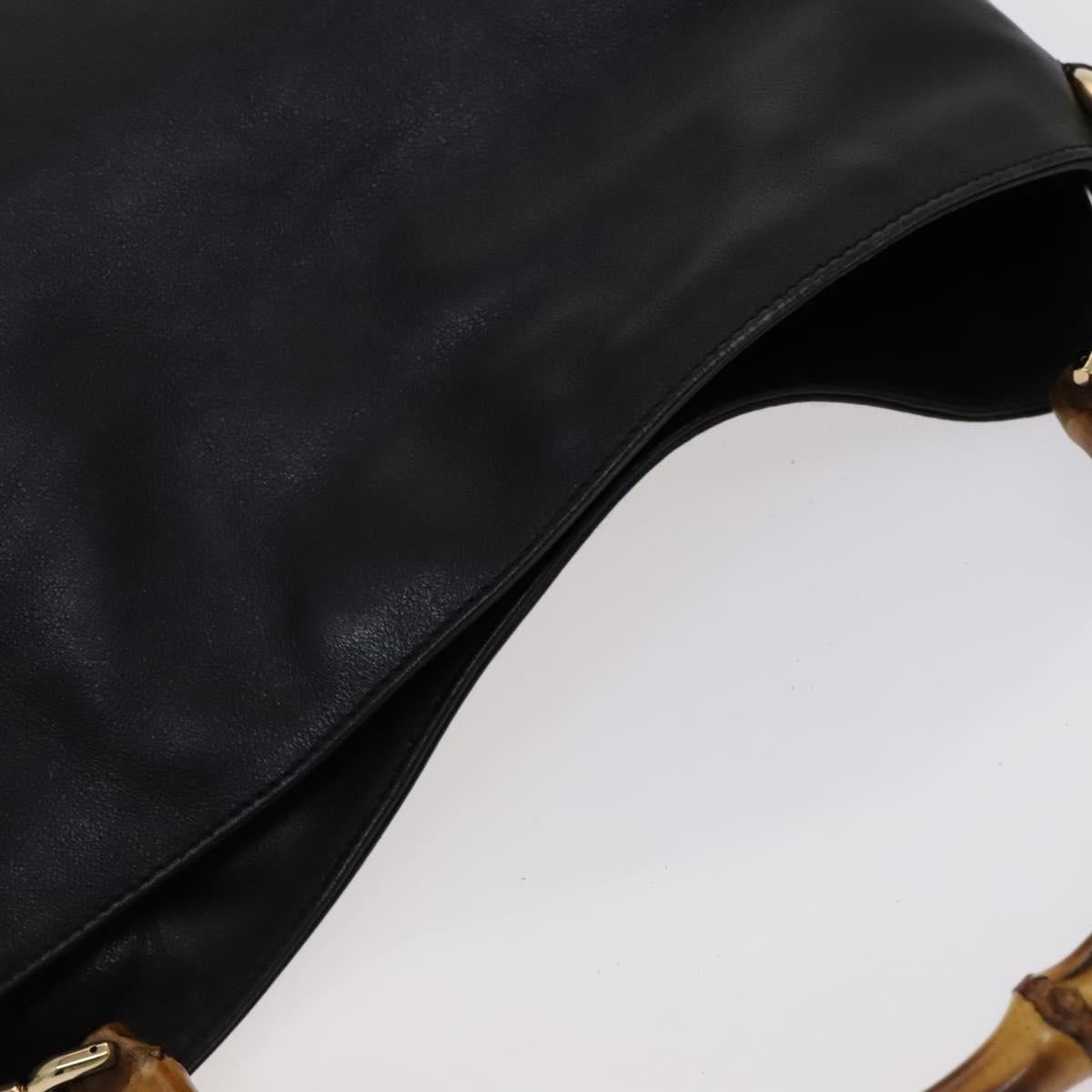 GUCCI Bamboo Hand Bag Leather Black 001 001 - 6