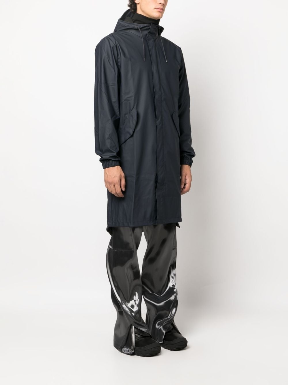 zip-up hooded raincoat - 2