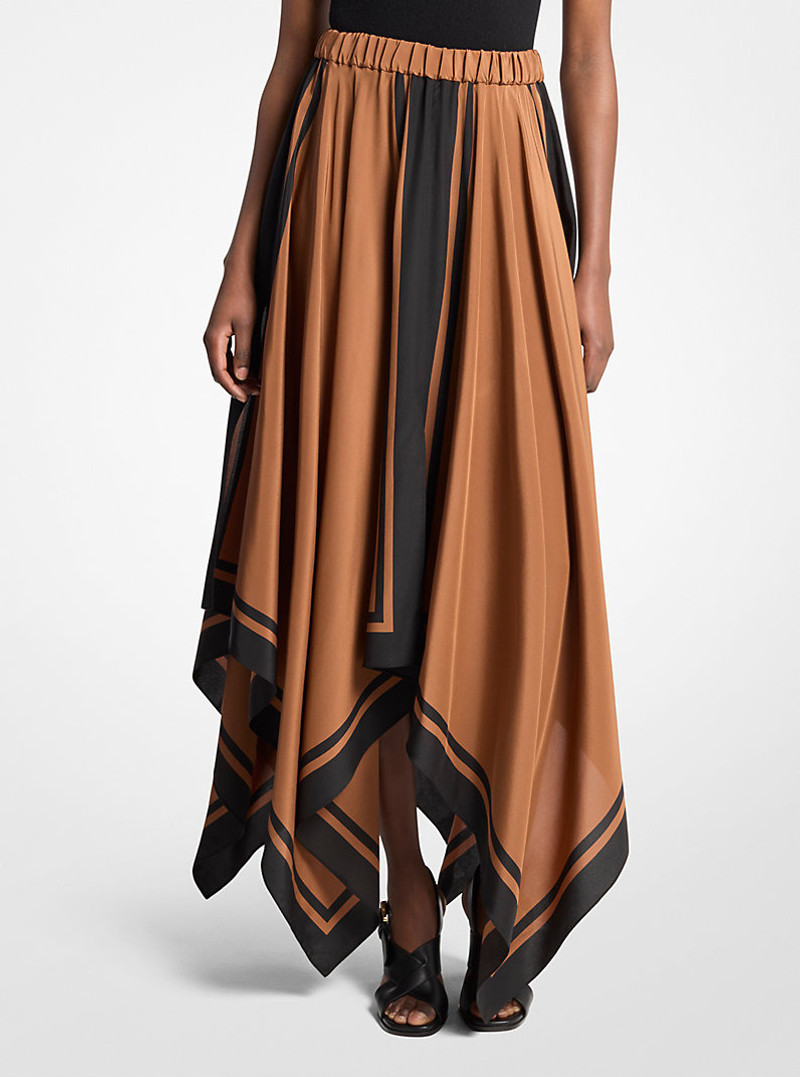 Silk Crepe De Chine Scarf Skirt 1