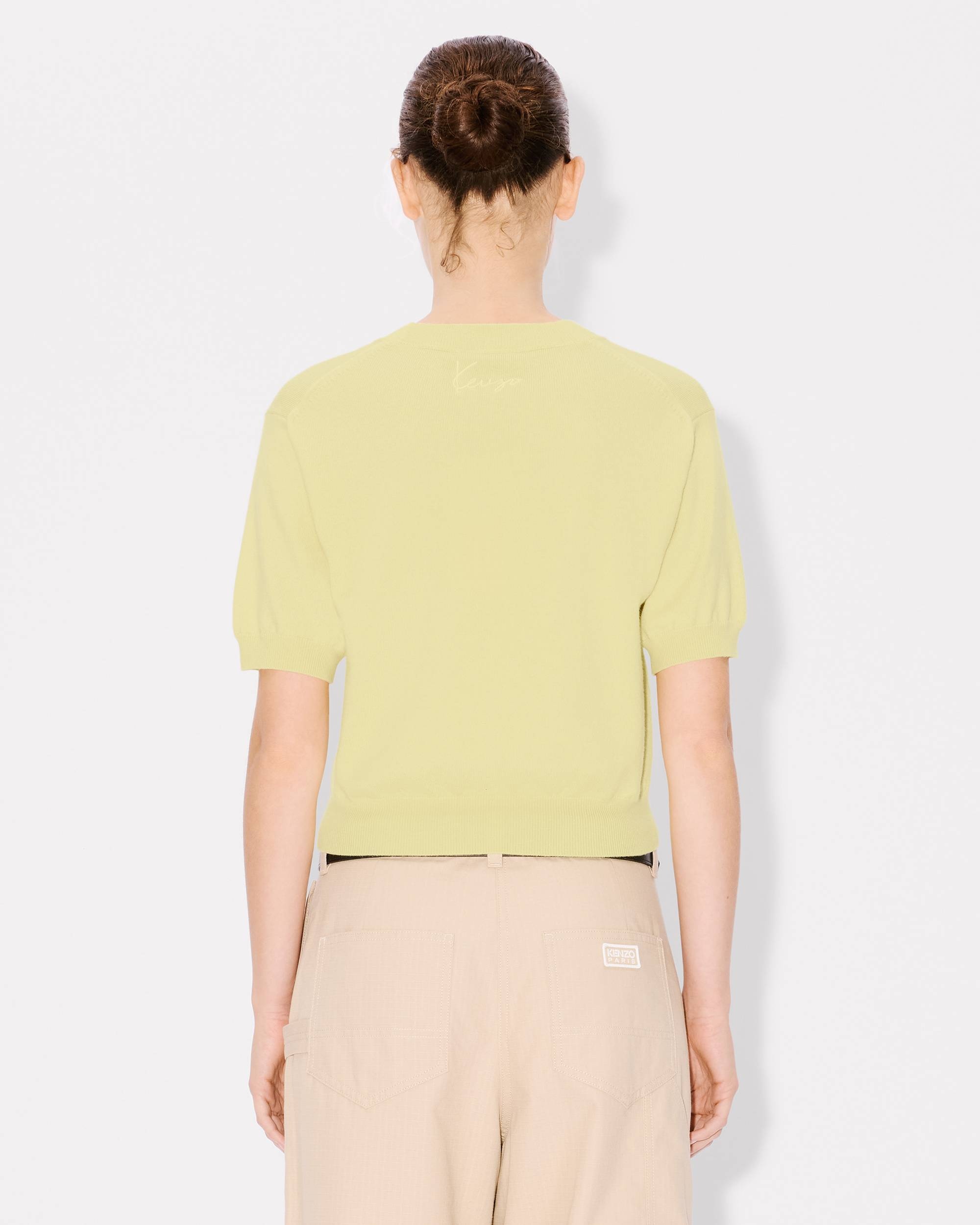 KENZO Peonies' embroidered top in light wool - 4