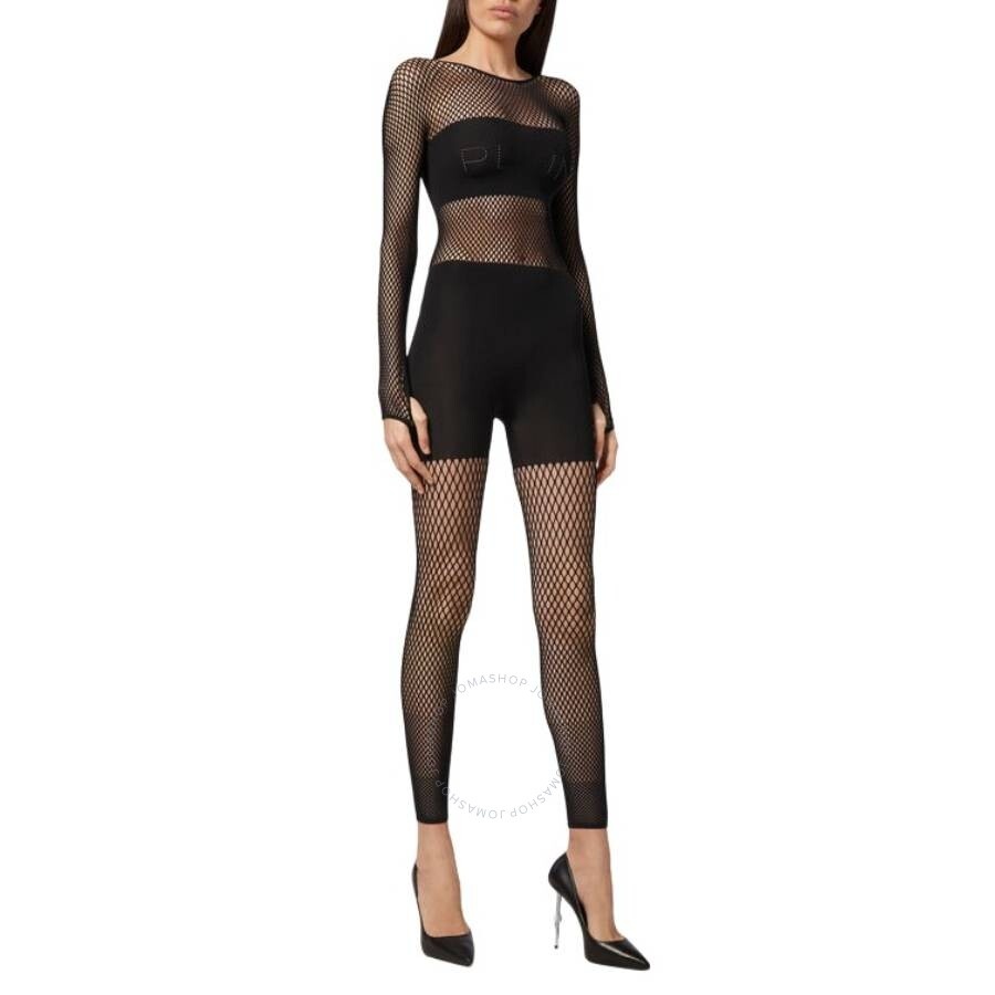 Philipp Plein Seamless Mesh Long-Sleeves Jumpsuit - 1