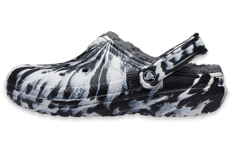 crocs (WMNS) Crocs Classic Lined Clog Outdoor Sandals 'Marbled White Black' 207180-103 outlook