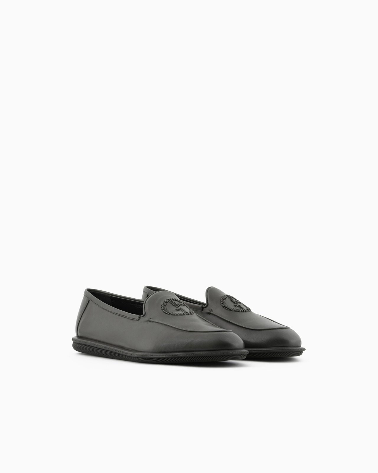 Vintage nappa leather loafers with embroidered logo - 2