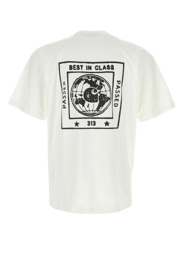 White cotton S/S Stamp T-Shirt - 2